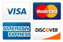 mastercard, visa, american express, discover cards accepted